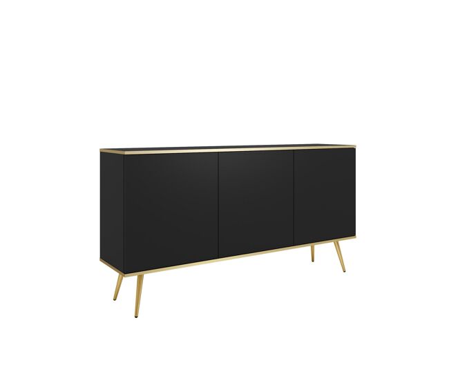 Aparador oro 160x39x85 negro