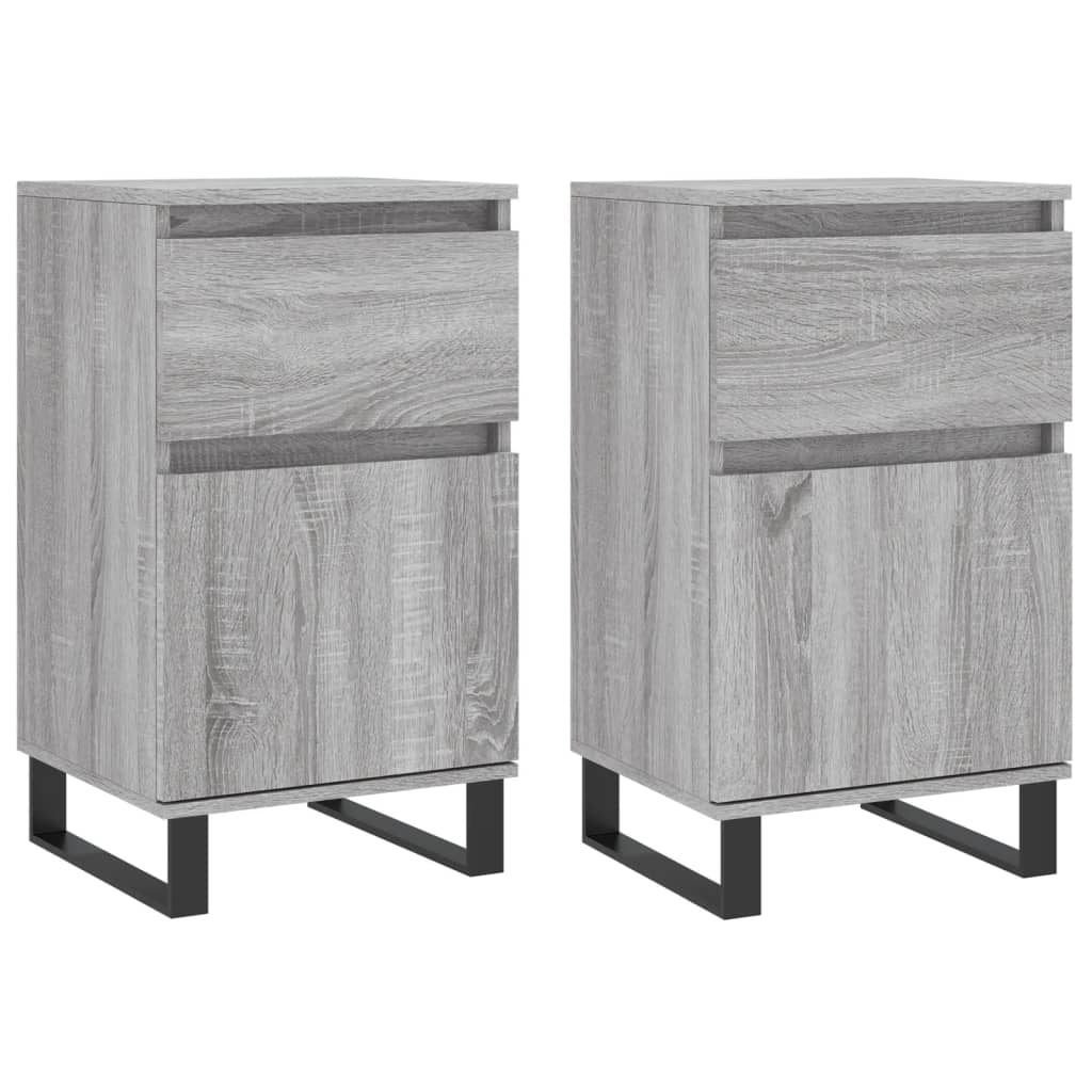 Aparador - Mueble de almacenamiento 2 uds 40 Roble/ Gris