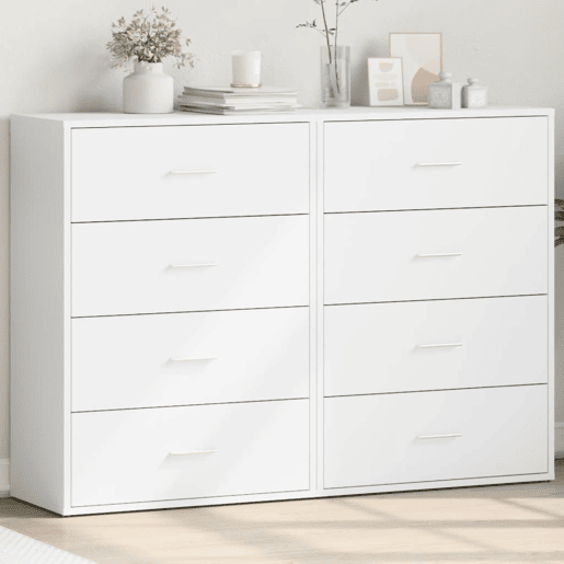 Aparadores - Bufetes - Móveis de apoio 2 pcs 60x31x84 cm derivados de madeira branco pt5263