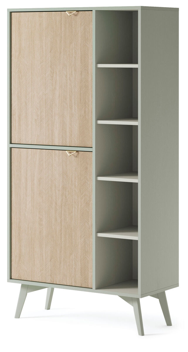 Aparador forest 80x38x160 beige, verde