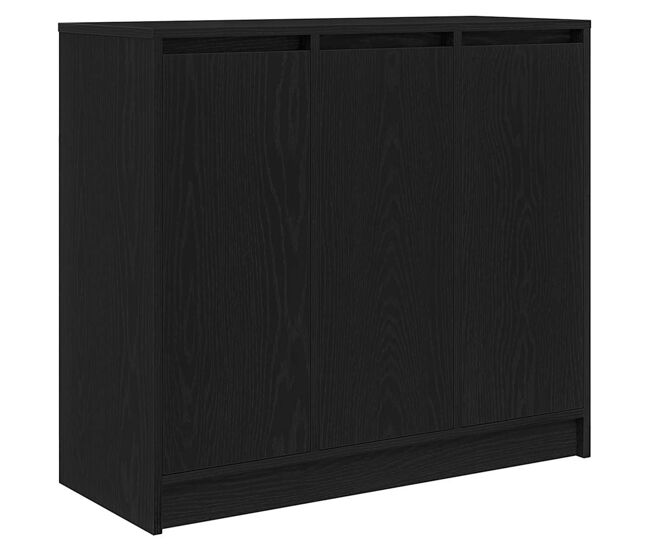 Aparador - mueble de almacenamiento de madera de roble negro 85x34x76 cm es3831
