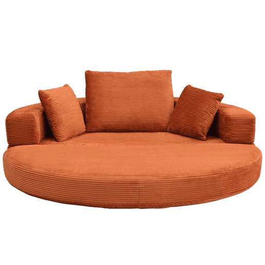 Sofá-cama dobrável multifuncional 173x176 cm - Modular com almofadas, tecido chenille - Laranja