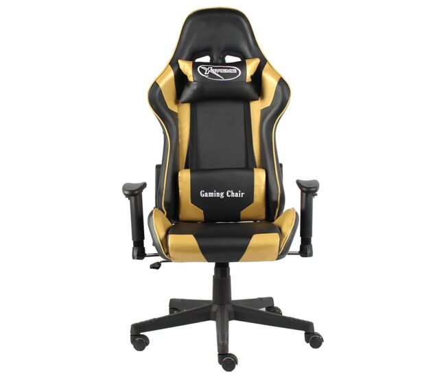 Silla gaming kenssi altura ajustable reclinable dorado 123-133x68x69 cm