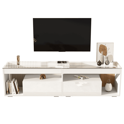 Móvel para TV 70 - LED, alto brilho, 2 gavetas, consola para salaquarto - Branco Móvel para TV 70 - LED, alto brilho, 2 gavetas, consola para salaquarto - Branco