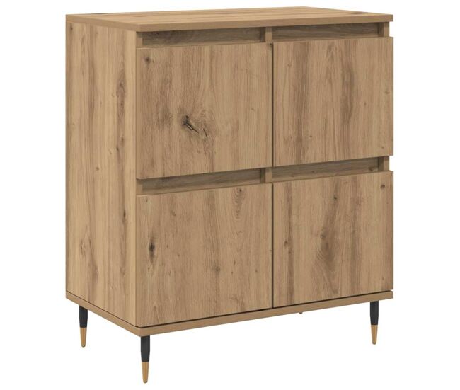 Aparador - mueble de almacenamiento roble artesanal 60 x 35 x 70 cm es4897