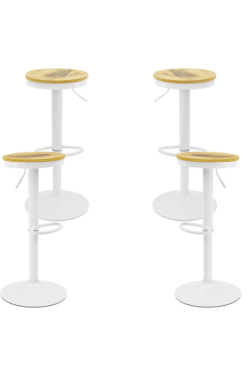 Pack 4 taburetes vikin asiento madera - blanco