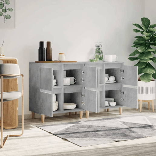 Aparadores - Bufetes - Móveis de apoio 2 pcs 60x35x70 cm derivados de madeira cinza cimento pt5132
