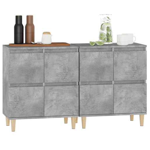 Aparadores - Bufetes - Móveis de apoio 2 pcs 60x35x70 cm derivados de madeira cinza cimento pt5132