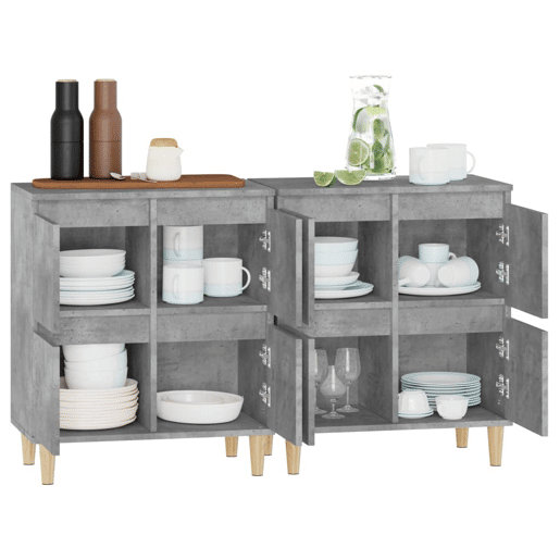 Aparadores - Bufetes - Móveis de apoio 2 pcs 60x35x70 cm derivados de madeira cinza cimento pt5132