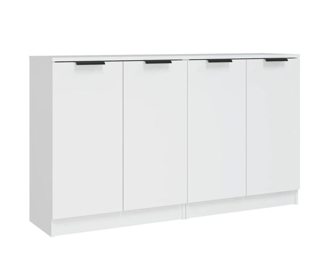Aparador - muebles de almacenamiento 2 uds madera contrachapada blanco 60x30x70 cm es5109