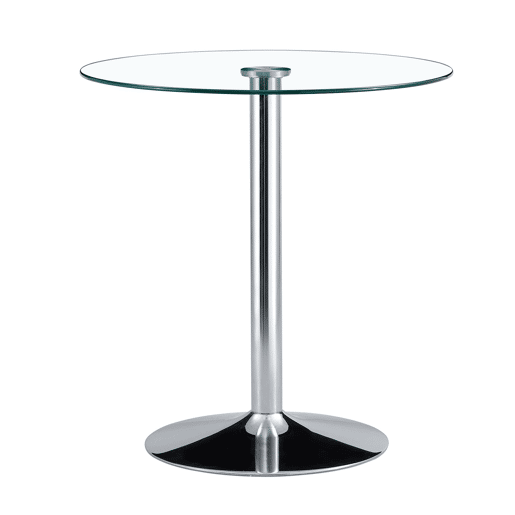 Conjunto Bar - Mesa de vidro de 89 cm + 2 bancos com pernas douradas - ajustável e giratório - Transparente