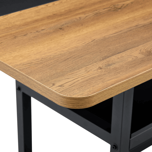 Conjunto mesa retangular 160x90x76 cm - Estante multifuncional + 4 cadeiras brancas de couro sintético - Branco, Madeira