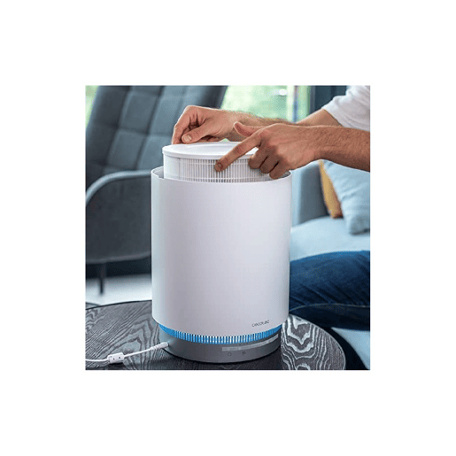Cecotec Purificador de ar com 130 CADR, 3 fases de filtro (pré-filtro, filtro de carbono e filtro de alta eficiência) 40 m³ de cobertura, motor DC, 3 velocidades com temporizador, modo nocturno e lembrete de mudança de filtro. Cecotec Purificador de ar com 130 CADR, 3 fases de filtro (pré-filtro, filtro de carbono e filtro de alta eficiência) 40 m³ de cobertura, motor DC, 3 velocidades com temporizador, modo nocturno e lembrete de mudança de filtro.
