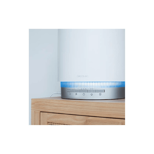 Cecotec Purificador de ar com 130 CADR, 3 fases de filtro (pré-filtro, filtro de carbono e filtro de alta eficiência) 40 m³ de cobertura, motor DC, 3 velocidades com temporizador, modo nocturno e lembrete de mudança de filtro. Cecotec Purificador de ar com 130 CADR, 3 fases de filtro (pré-filtro, filtro de carbono e filtro de alta eficiência) 40 m³ de cobertura, motor DC, 3 velocidades com temporizador, modo nocturno e lembrete de mudança de filtro.