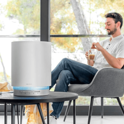 Cecotec Purificador de ar com 130 CADR, 3 fases de filtro (pré-filtro, filtro de carbono e filtro de alta eficiência) 40 m³ de cobertura, motor DC, 3 velocidades com temporizador, modo nocturno e lembrete de mudança de filtro. Cecotec Purificador de ar com 130 CADR, 3 fases de filtro (pré-filtro, filtro de carbono e filtro de alta eficiência) 40 m³ de cobertura, motor DC, 3 velocidades com temporizador, modo nocturno e lembrete de mudança de filtro.