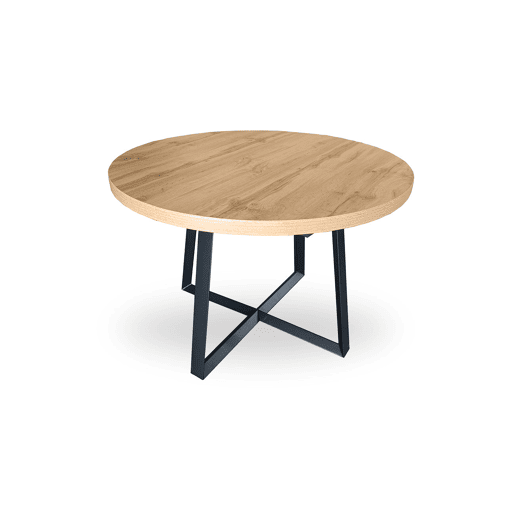 Mesa de jantar redonda extensÃvel, 160 cm, carvalho e preto. Mesa de jantar redonda extensÃvel, 160 cm, carvalho e preto.