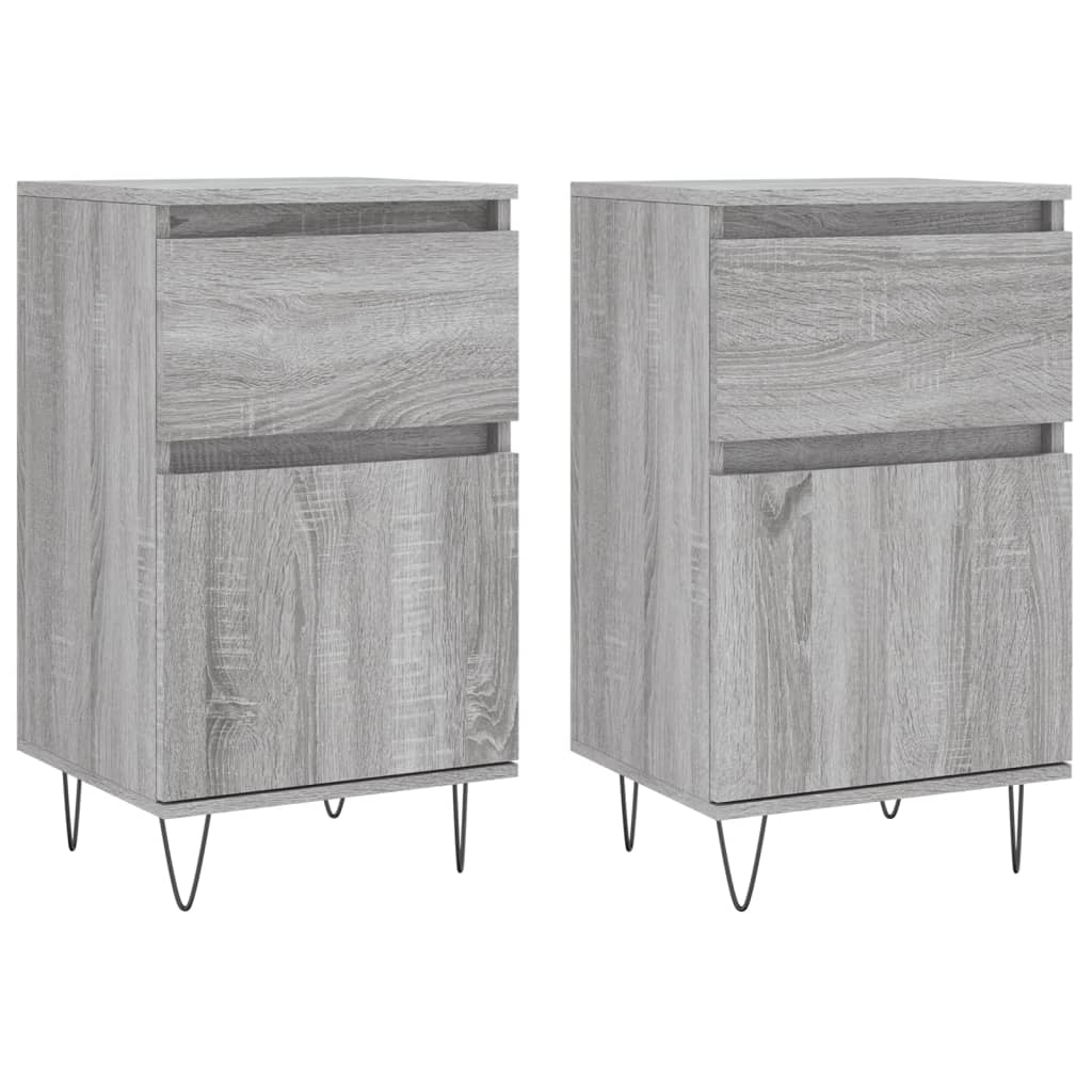 Aparador - Mueble de almacenamiento 2 uds 40 Roble/ Gris