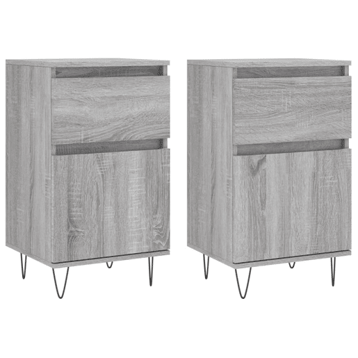 Aparadores - Bufetes - Móveis de apoio 2 pcs 40x35x70 cm derivados madeira cinzento sonoma pt5195