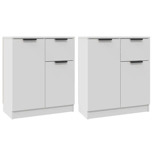 Aparadores - Bufetes - Móveis de apoio 2 pcs 60x30x70 cm derivados de madeira branco pt5111