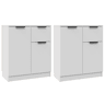 Aparadores - Bufetes - Móveis de apoio 2 pcs 60x30x70 cm derivados de madeira branco pt5111