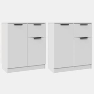 Aparadores - Bufetes - Móveis de apoio 2 pcs 60x30x70 cm derivados de madeira branco pt5111