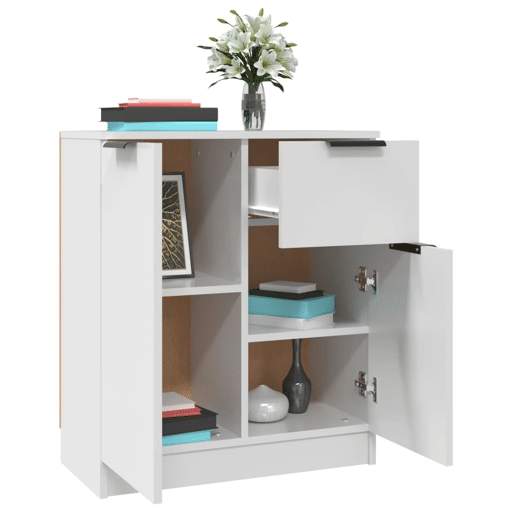 Aparadores - Bufetes - Móveis de apoio 2 pcs 60x30x70 cm derivados de madeira branco pt5111
