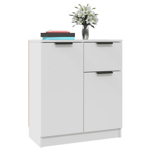 Aparadores - Bufetes - Móveis de apoio 2 pcs 60x30x70 cm derivados de madeira branco pt5111