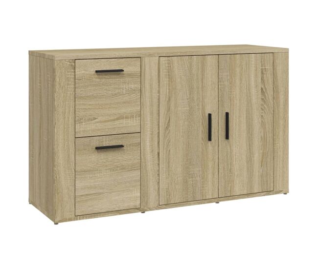 Aparador - mueble de almacenamiento madera contrachapada roble sonoma 100x33x59,5 cm es4349