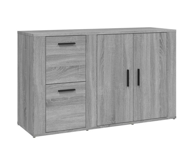 Aparador - mueble de almacenamiento de madera contrachapada gris sonoma 100x33x59,5 cm es2857