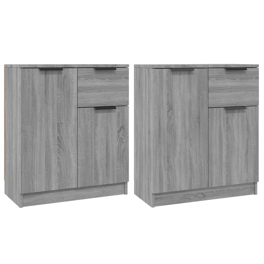Aparador - Mueble de almacenamiento 2 uds 60 Roble/ Gris
