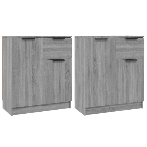 Aparadores - Bufetes - Móveis de apoio 2 pcs 60x30x70 cm madeira processada cinzento sonoma pt5141