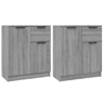 Aparadores - Bufetes - Móveis de apoio 2 pcs 60x30x70 cm madeira processada cinzento sonoma pt5141