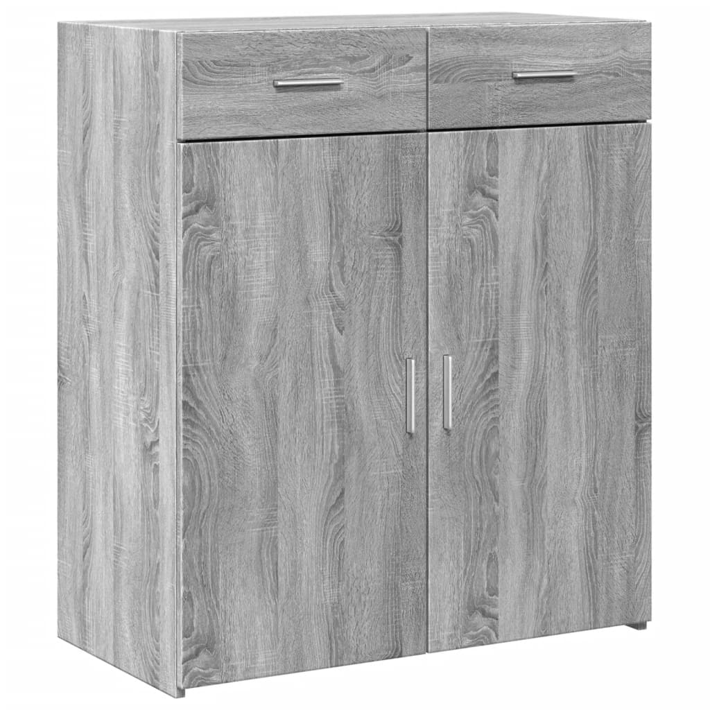 Aparador - Mueble de almacenamiento 80 Roble/ Gris