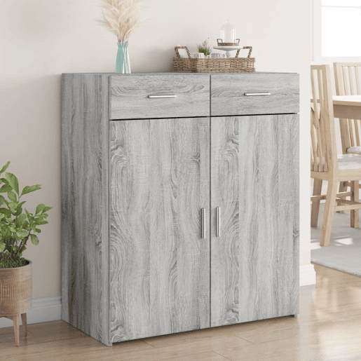 Aparador - Bufete - Móvei de apoio 80x42,5x93 cm derivados de madeira cinzento sonoma pt4480