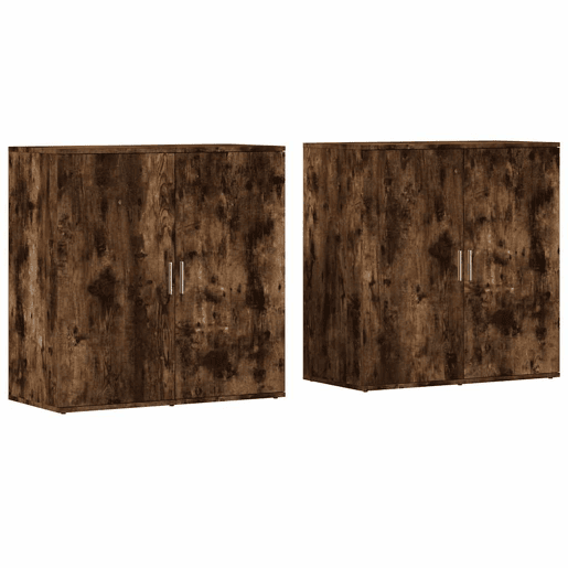 Aparadores - Bufetes - Móveis de apoio 2 pcs 79x38x80 cm derivados madeira carvalho fumado pt5224
