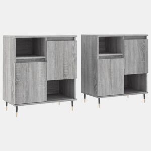 Aparadores - Bufetes - Móveis de apoio 2 pcs derivados de madeira cinzento sonoma pt5097