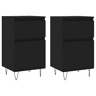 Aparadores - Bufetes - Móveis de apoio 2 pcs 40x35x70 cm derivados de madeira preto pt5211