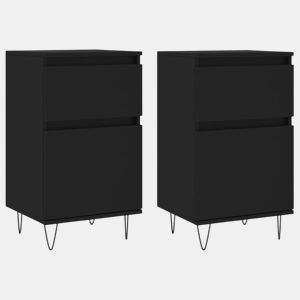 Aparadores - Bufetes - Móveis de apoio 2 pcs 40x35x70 cm derivados de madeira preto pt5211