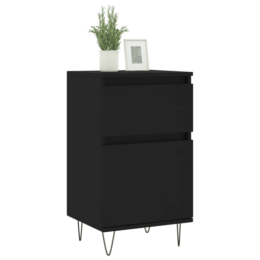 Aparadores - Bufetes - Móveis de apoio 2 pcs 40x35x70 cm derivados de madeira preto pt5211 Aparadores - Bufetes - Móveis de apoio 2 pcs 40x35x70 cm derivados de madeira preto pt5211