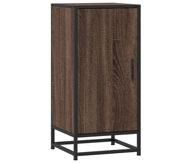 Aparador - mueble de almacenamiento madera ingeniería y metal marrón roble 35,5x35x76 cm es4614
