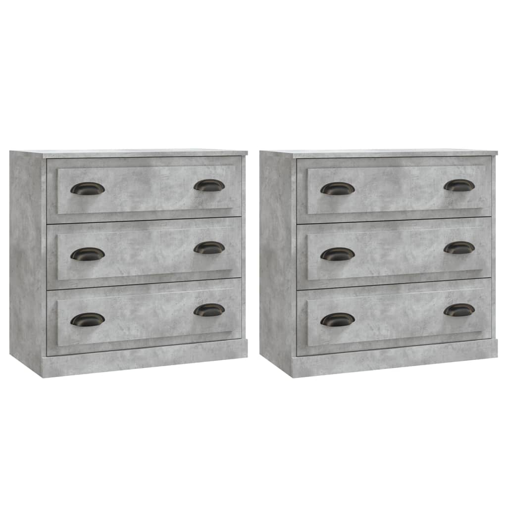 Aparador - Mueble de almacenamiento 2 uds 70 Gris