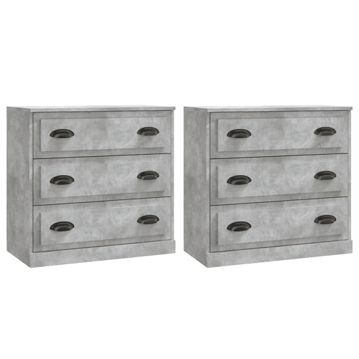 Aparadores - Bufetes - Móveis de apoio 2 pcs derivados de madeira cinzento cimento pt5118