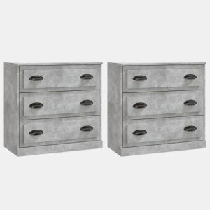 Aparadores - Bufetes - Móveis de apoio 2 pcs derivados de madeira cinzento cimento pt5118