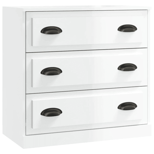 Aparadores - Bufetes - Móveis de apoio 2 pcs derivados de madeira branco brilhante pt5113