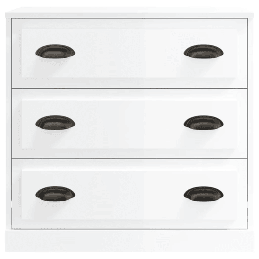 Aparadores - Bufetes - Móveis de apoio 2 pcs derivados de madeira branco brilhante pt5113