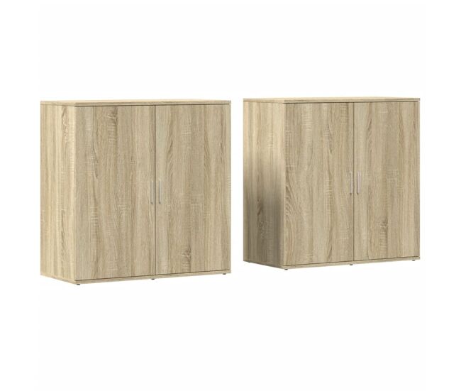 Aparador - muebles de almacenamiento 2 uds madera de ingeniería roble sonoma 79x38x80 cm es5233