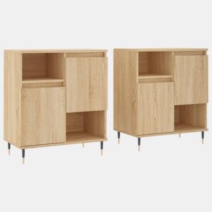 Aparadores - Bufetes - Móveis de apoio 2 pcs derivados de madeira carvalho sonoma pt5091