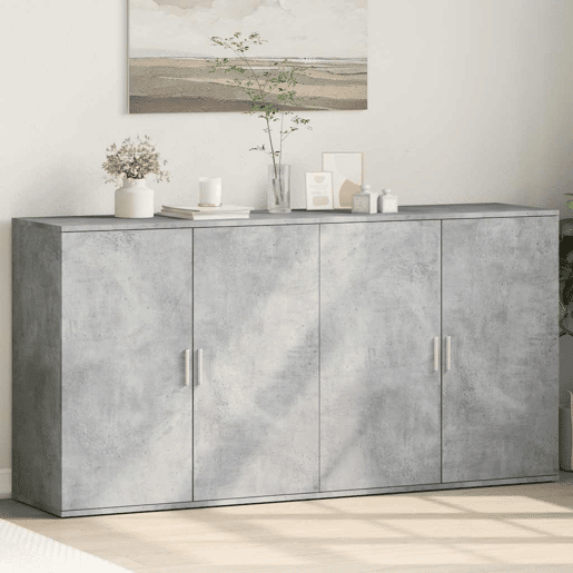 Aparadores - Bufetes - Móveis de apoio 2 pcs 79x38x80 cm derivados madeira cinzento cimento pt5190