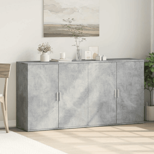Aparadores - Bufetes - Móveis de apoio 2 pcs 79x38x80 cm derivados madeira cinzento cimento pt5190