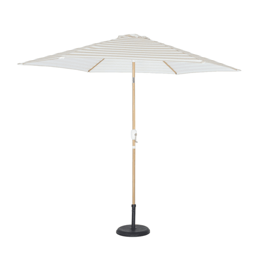 Guarda-sol retangular mastro efeito madeira, 3x3m Riscas bege - 293x293x250 cm